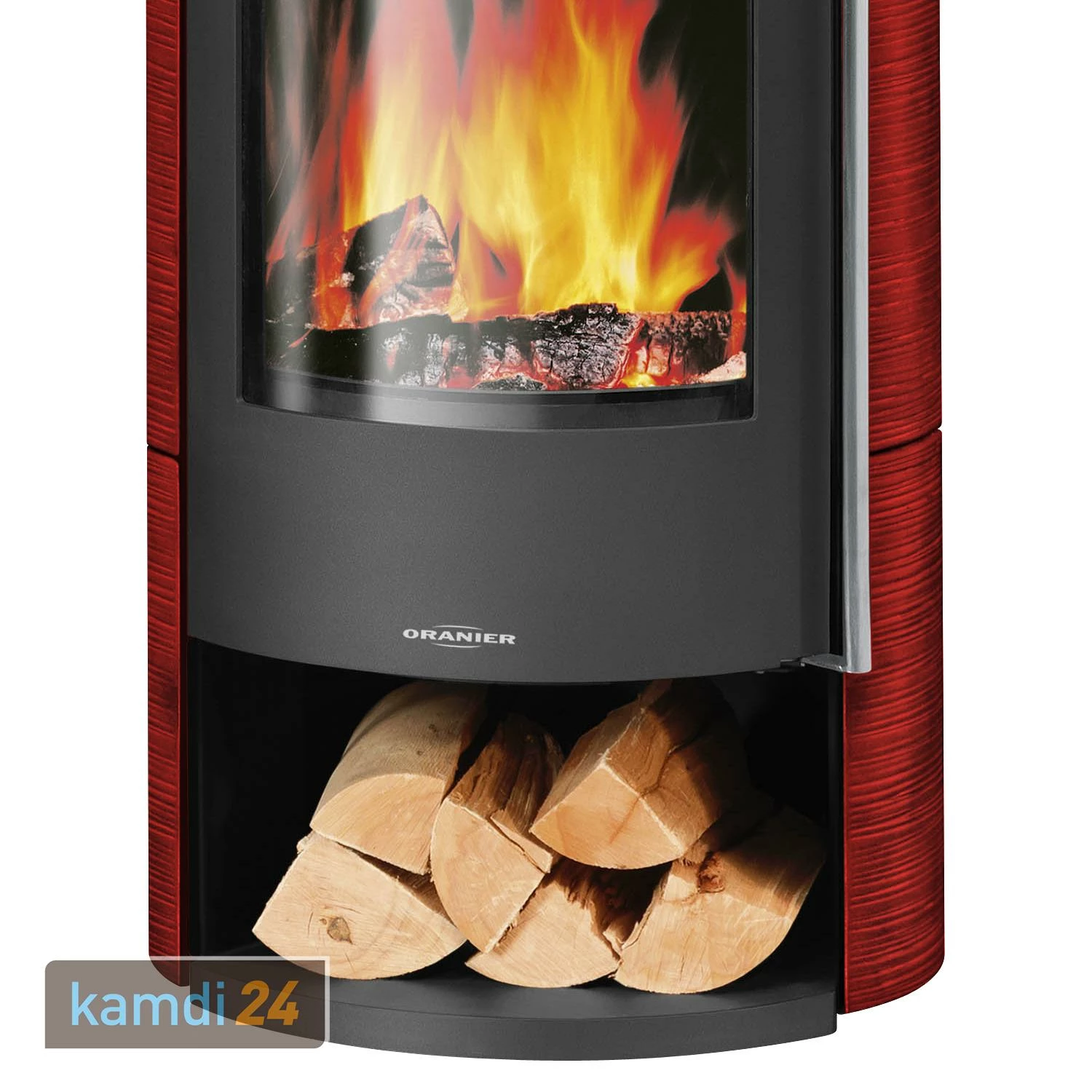 Oranier Polar Neo 4 Kaminofen Stahl Schwarz / Keramik Paprikarot 6 Oranier Polar Neo 4 Kaminofen Stahl Schwarz / Keramik Paprikarot – Bild 4