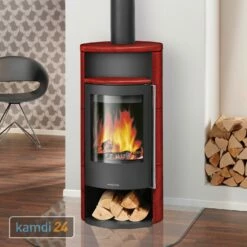 Oranier Polar Neo 4 Kaminofen Stahl Schwarz / Keramik Paprikarot