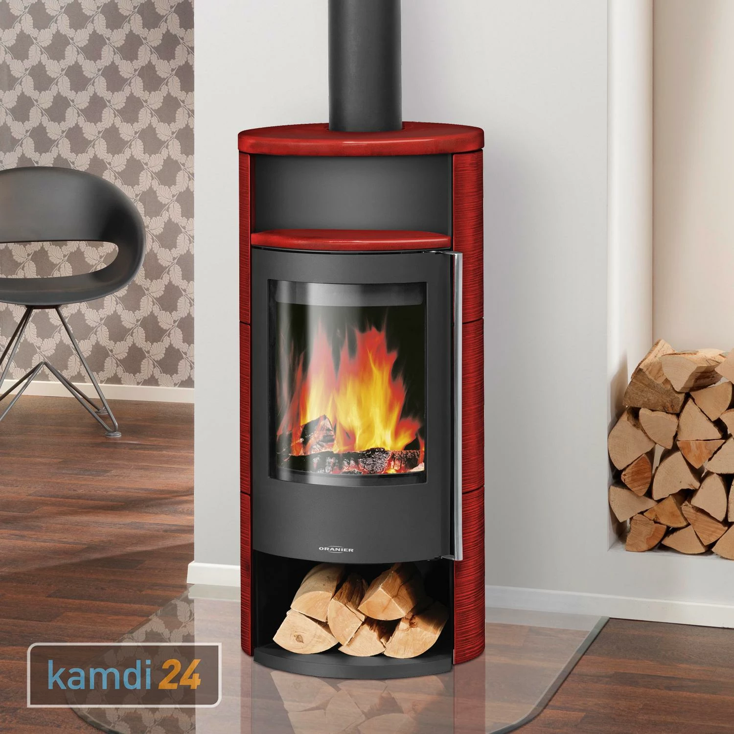 Oranier Polar Neo 4 Kaminofen Stahl Schwarz / Keramik Paprikarot 3 Oranier Polar Neo 4 Kaminofen Stahl Schwarz / Keramik Paprikarot