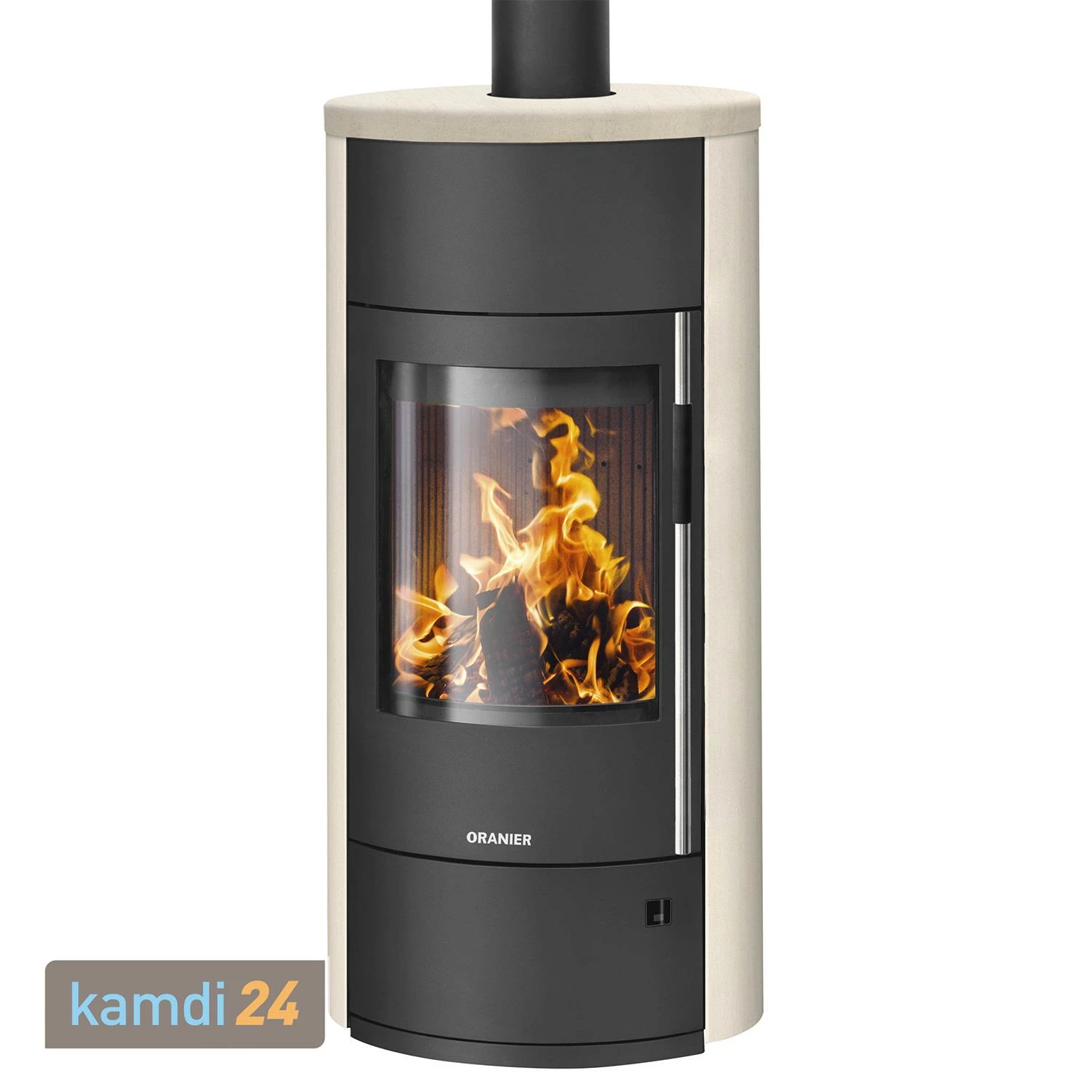 Oranier Polar Neo Vantage W+ Kaminofen Stahl Schwarz / Kalkstein Cream 4 Oranier Polar Neo Vantage W+ Kaminofen Stahl Schwarz / Kalkstein Cream – Bild 2