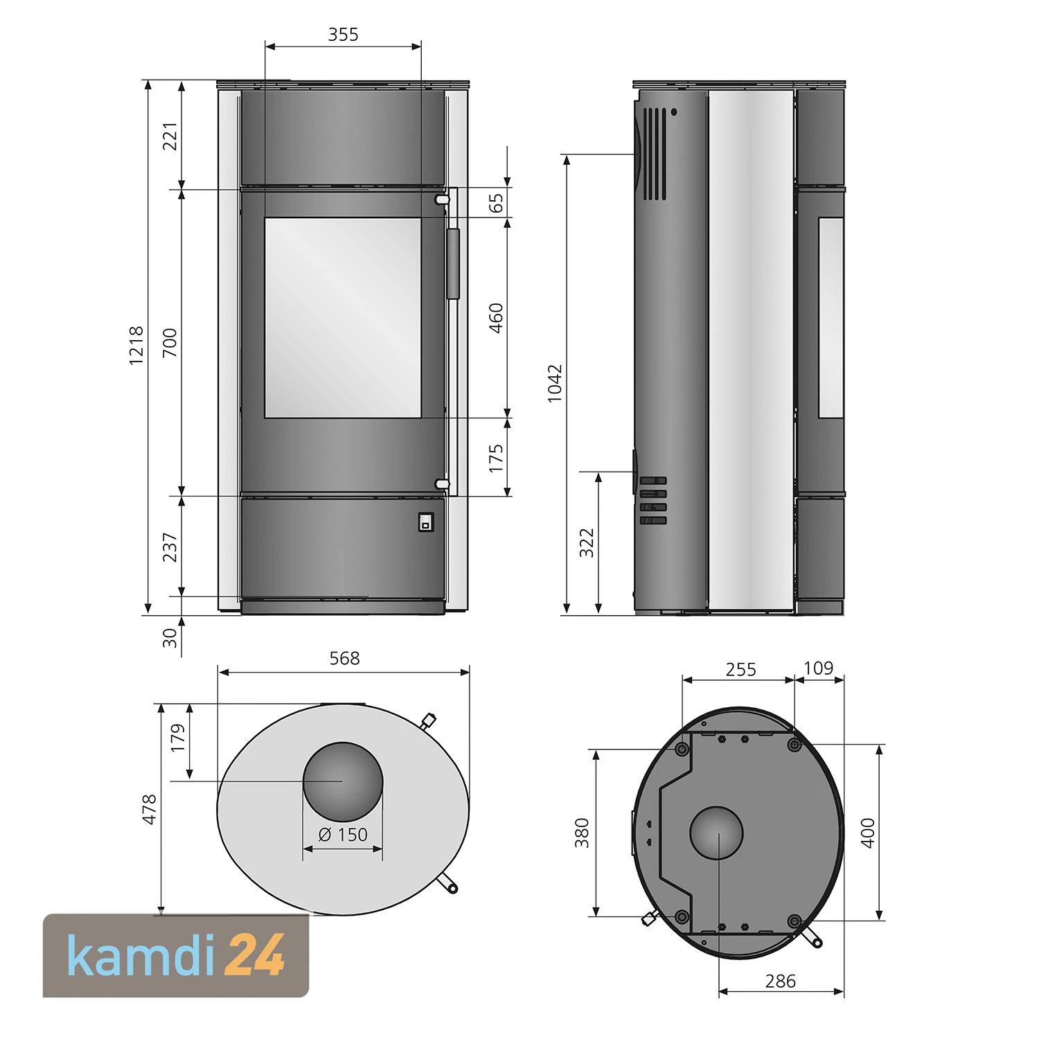 Oranier Polar Neo Vantage W+ Kaminofen Stahl Schwarz / Kalkstein Cream 8 Oranier Polar Neo Vantage W+ Kaminofen Stahl Schwarz / Kalkstein Cream – Bild 6