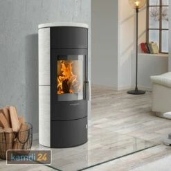 Oranier Polar W+ 2.0 Kaminofen Stahl Schwarz / Keramik Seidenweiß