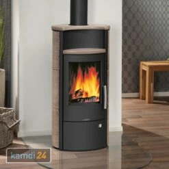 Oranier Pori 5 Kaminofen Stahl Schwarz / Kachel Grappa