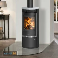 Oranier Rota Top 2.0 Kaminofen Stahl Schwarz Mit Speckstein-Abdeckplatte