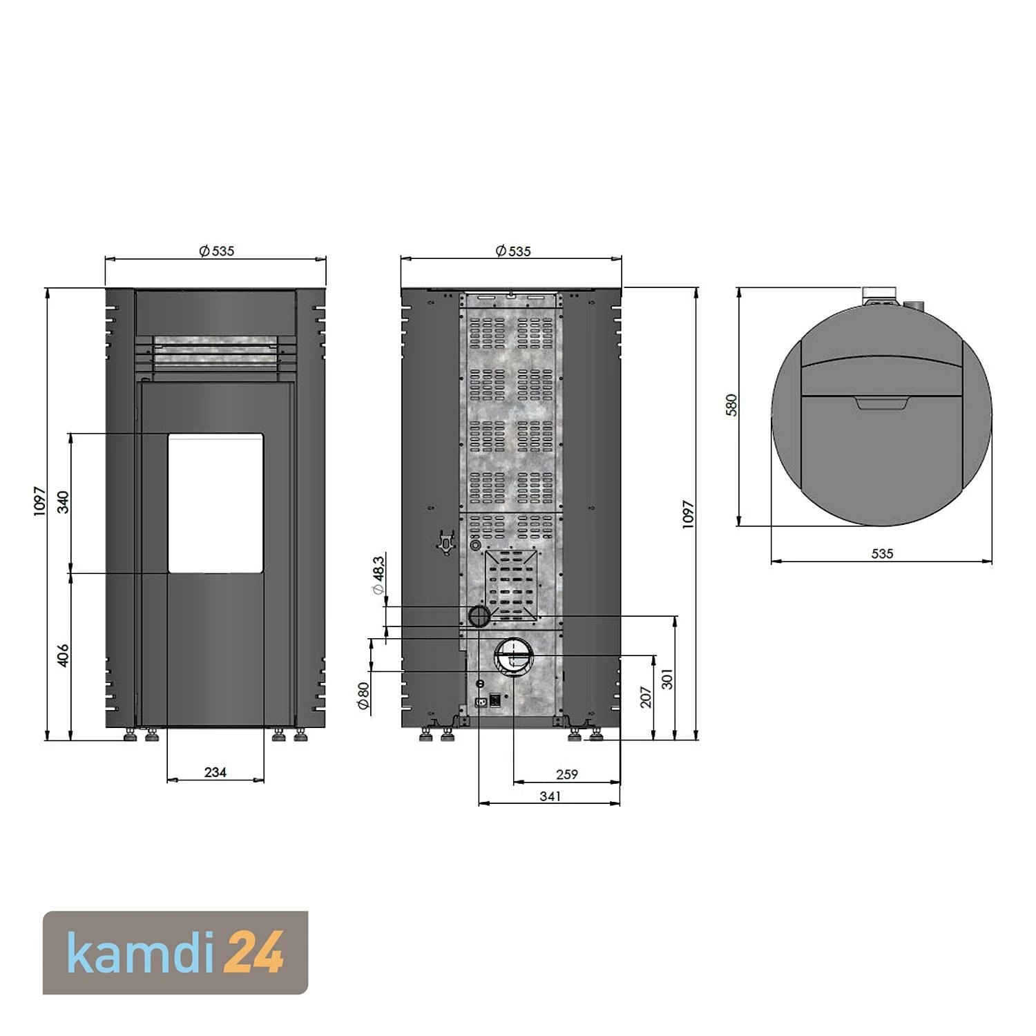 Oranier Sando 50 Pelletofen Stahl Schwarz 12 Oranier Sando 50 Pelletofen Stahl Schwarz – Bild 10