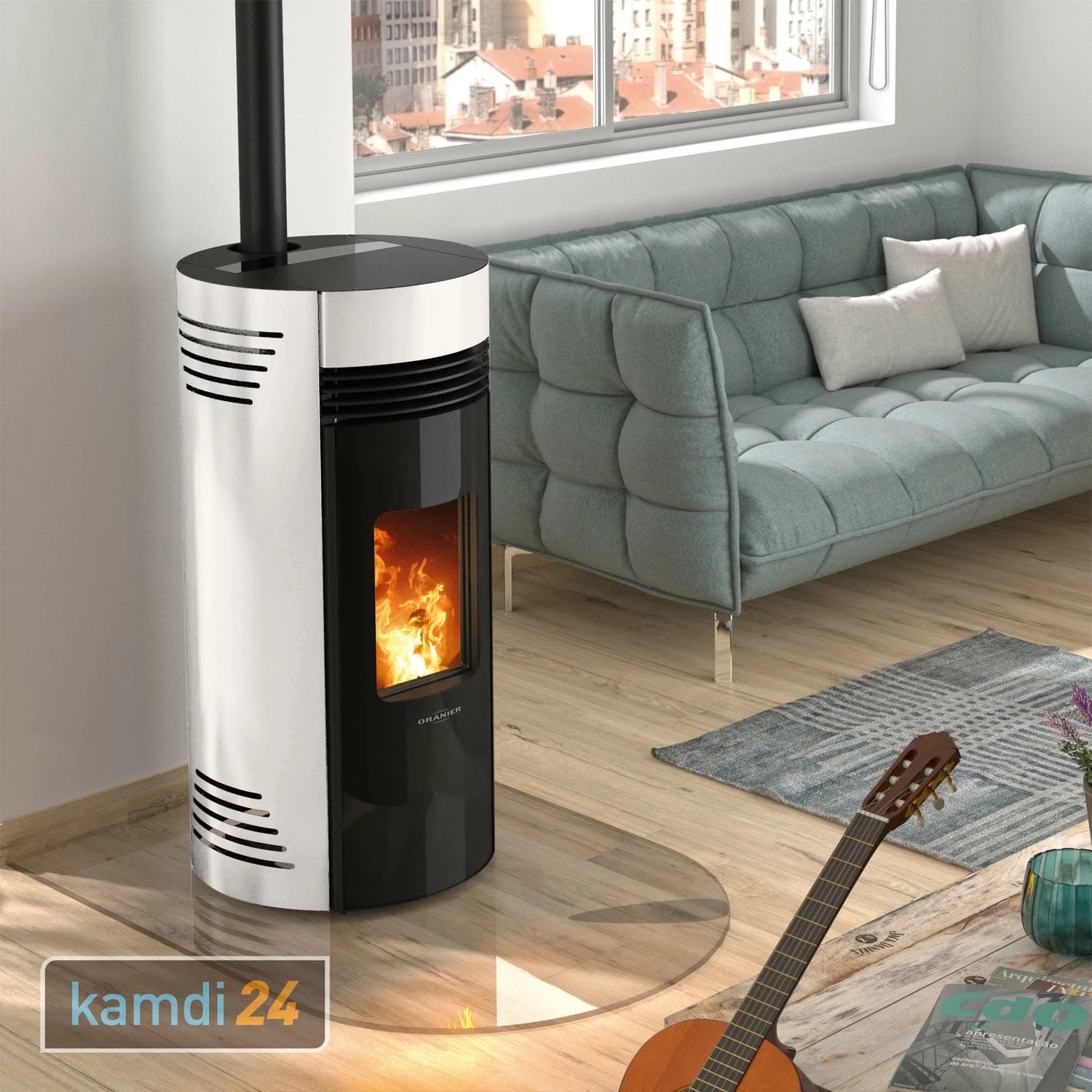 Oranier Sando 60 Pelletofen Seidenweiß 3 Oranier Sando 60 Pelletofen Seidenweiß