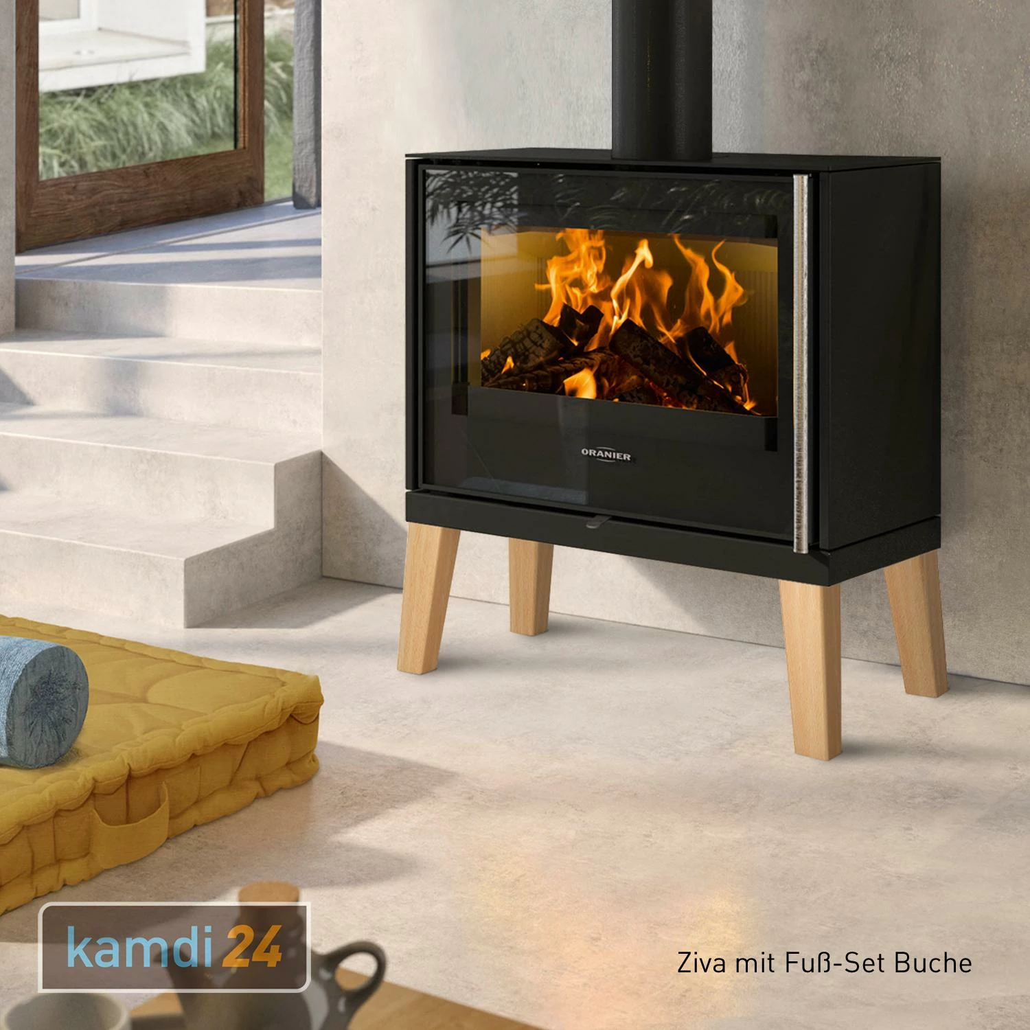 Oranier Ziva Kaminofen Stahl Schwarz 10 Oranier Ziva Kaminofen Stahl Schwarz – Bild 8