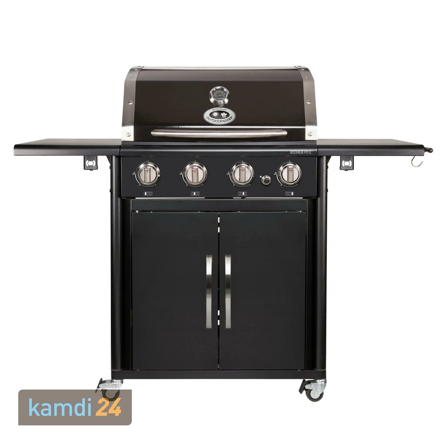 Outdoorchef Australia 415 G Gas-Grillstation Schwarz + Drehkorb-Set 4 Outdoorchef Australia 415 G Gas-Grillstation Schwarz + Drehkorb-Set – Bild 2