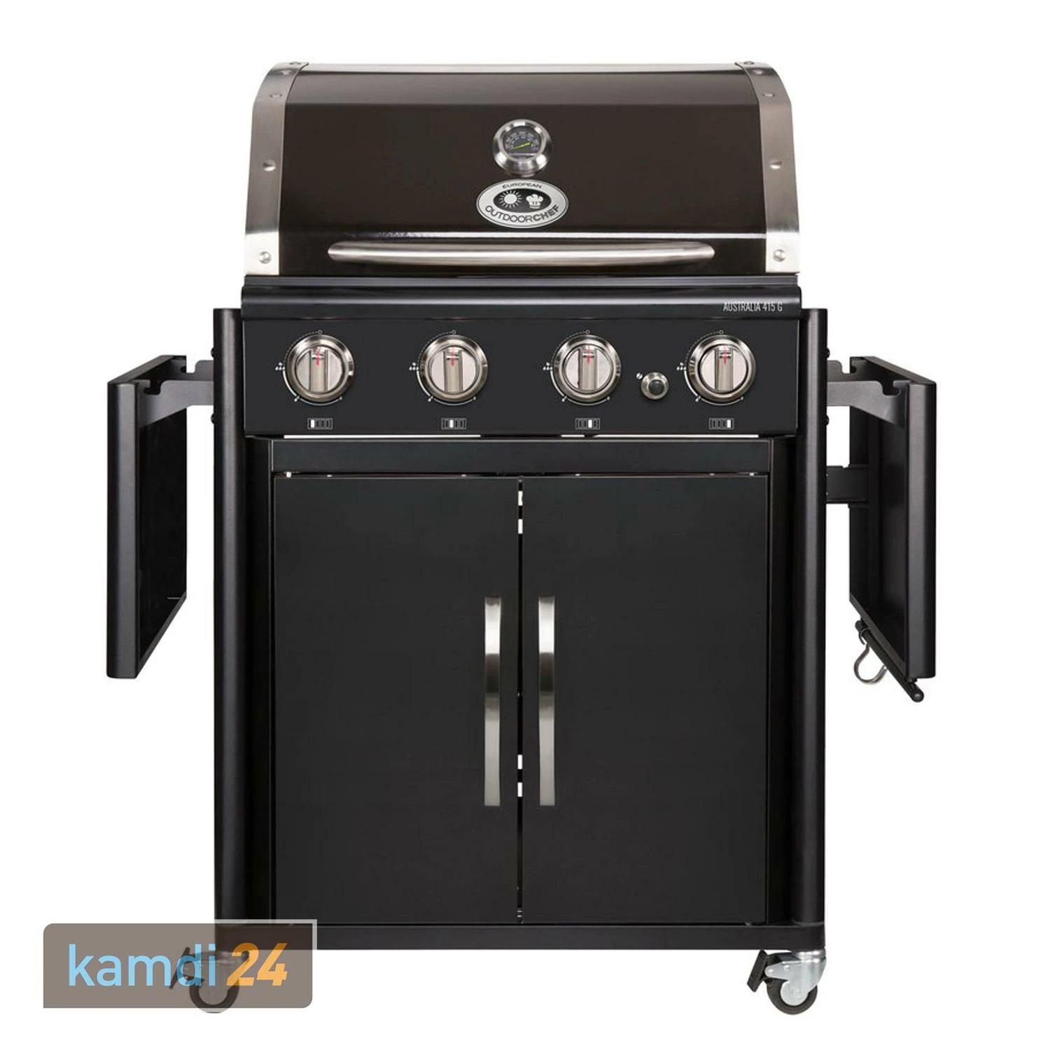 Outdoorchef Australia 415 G Gas-Grillstation Schwarz + Drehkorb-Set 6 Outdoorchef Australia 415 G Gas-Grillstation Schwarz + Drehkorb-Set – Bild 4