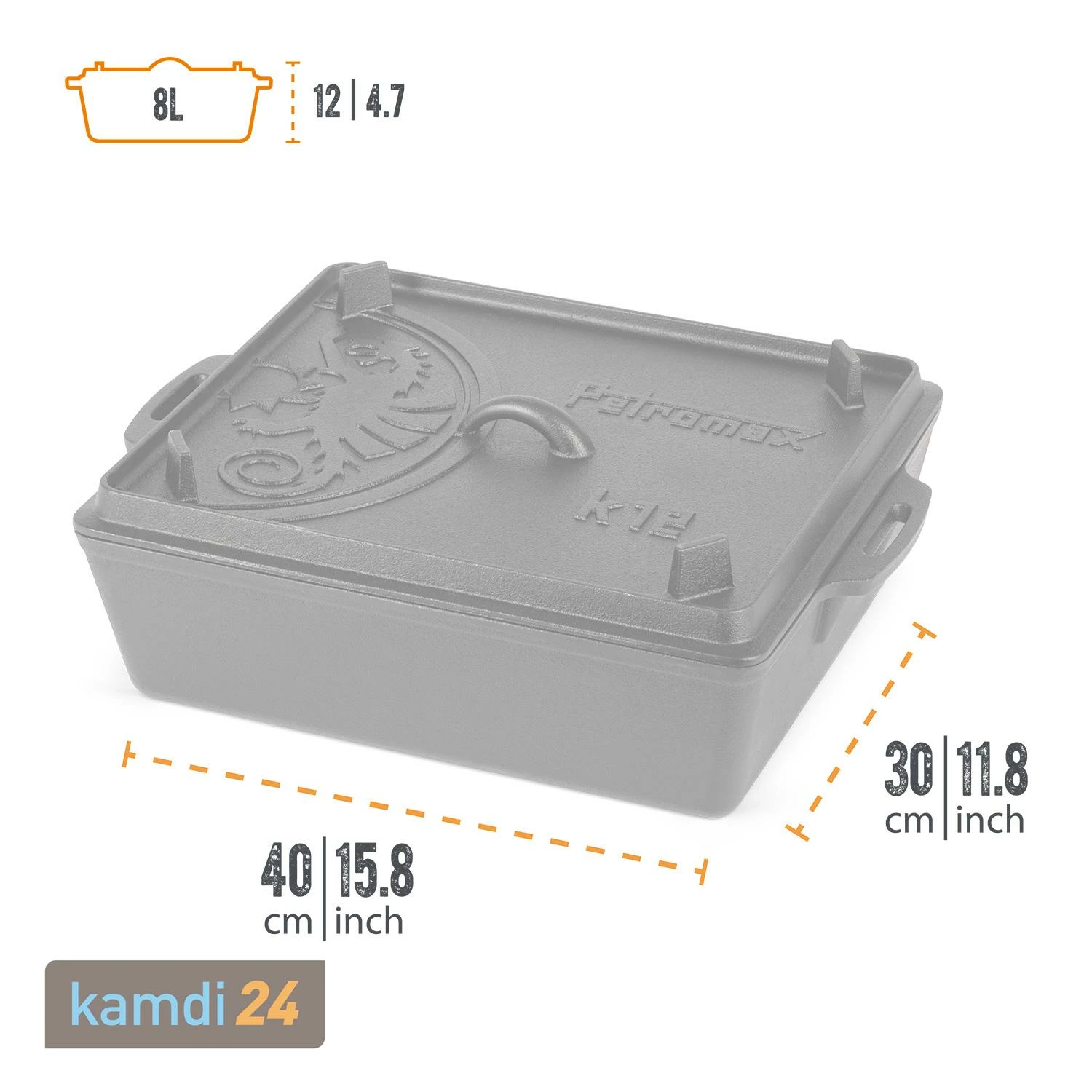 Petromax Kastenform K12 Mit Deckel 10 Petromax Kastenform K12 Mit Deckel – Bild 8