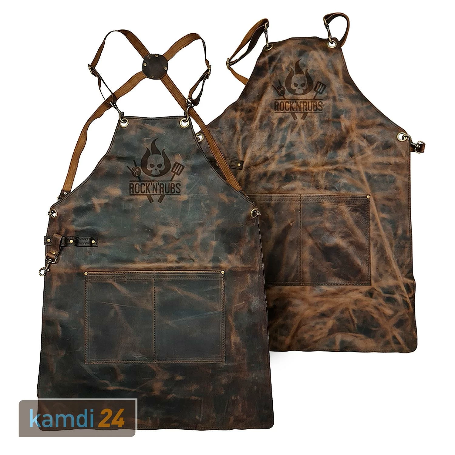 Rock'n'Rubs Grillschürze Leder Cognac Crunch 4 Rock'n'Rubs Grillschürze Leder Cognac Crunch – Bild 2