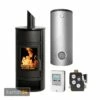 Schmitzker Faro Blackline Wasserführender Kaminofen - Komplett-Set Mit Pufferspeicher TPSR 500L + 1 SWT, Inkl. Isolierung