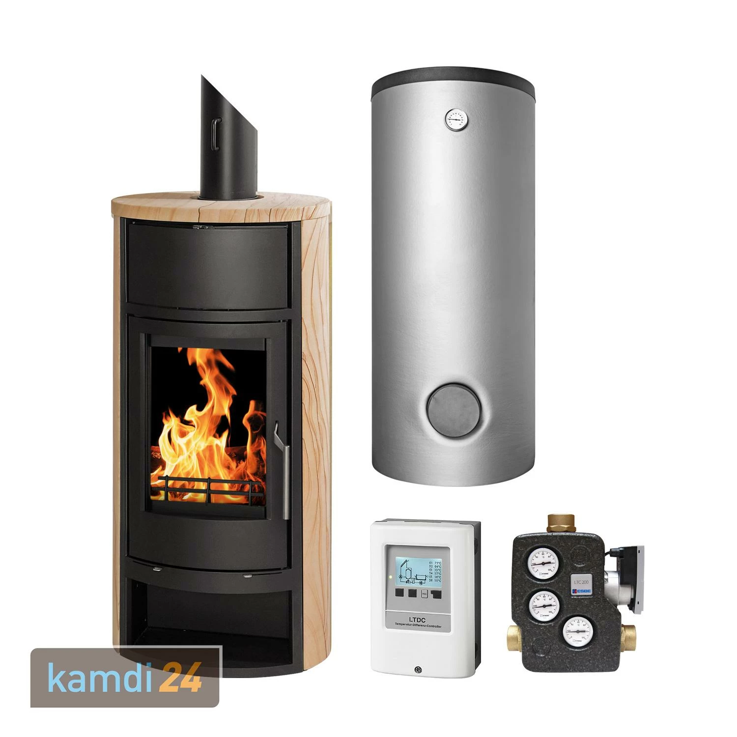 Schmitzker Faro Sunshine Wasserführender Kaminofen - Komplett-Set Mit Pufferspeicher TPSR 500L + 1 SWT, Inkl. Isolierung 3 Schmitzker Faro Sunshine Wasserführender Kaminofen - Komplett-Set Mit Pufferspeicher TPSR 500L + 1 SWT, Inkl. Isolierung