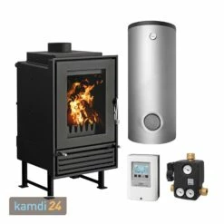 Schmitzker Malaga Wasserführender Kamineinsatz - Komplett-Set Mit Pufferspeicher TPSR 300L + 1 SWT, Inkl. Isolierung