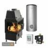 Schmitzker No2 Links 17 KW Wasserführender Kamineinsatz - Komplett-Set Mit Pufferspeicher TPSR 600L + 1 SWT, Inkl. Isolierung