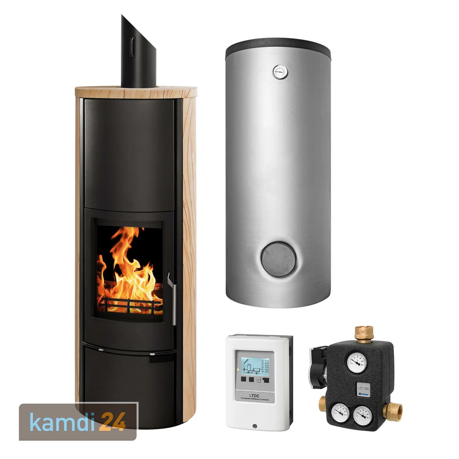 Schmitzker Vitoria Sunshine Wasserführender Kaminofen - Komplett-Set Mit Pufferspeicher 500L + 1 SWT, Inkl. Isolierung 3 Schmitzker Vitoria Sunshine Wasserführender Kaminofen - Komplett-Set Mit Pufferspeicher 500L + 1 SWT, Inkl. Isolierung