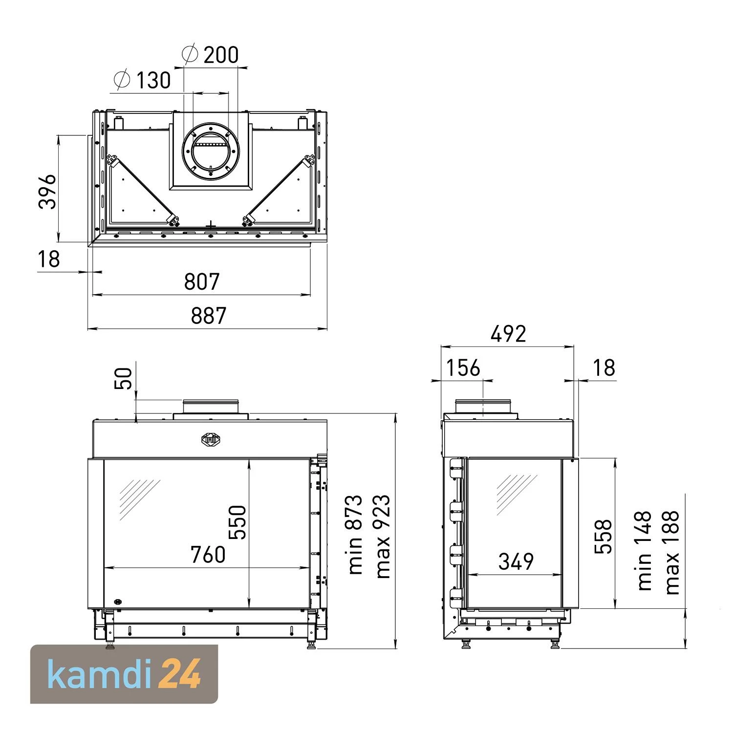 Spartherm DRU Maestro 80/2 RCH Gas-Kamineinsatz G20 / Links / Schwarz 7 Spartherm DRU Maestro 80/2 RCH Gas-Kamineinsatz G20 / Links / Schwarz – Bild 5