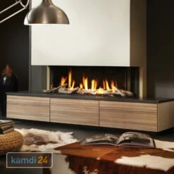 Spartherm DRU Metro 130XT/3 RCH Gas-Kamineinsatz G20 / Schwarz / Clear View