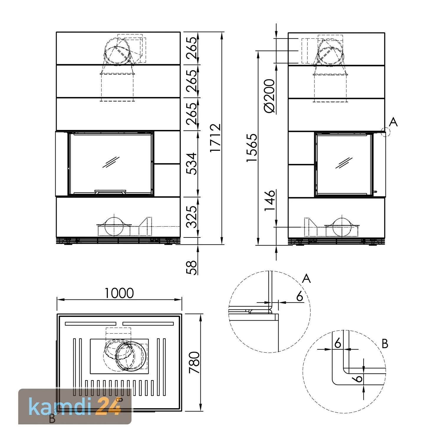Spartherm Kaminbausatz SIM 1/3 Varia 2Lh-4S Natur 5 Spartherm Kaminbausatz SIM 1/3 Varia 2Lh-4S Natur – Bild 3