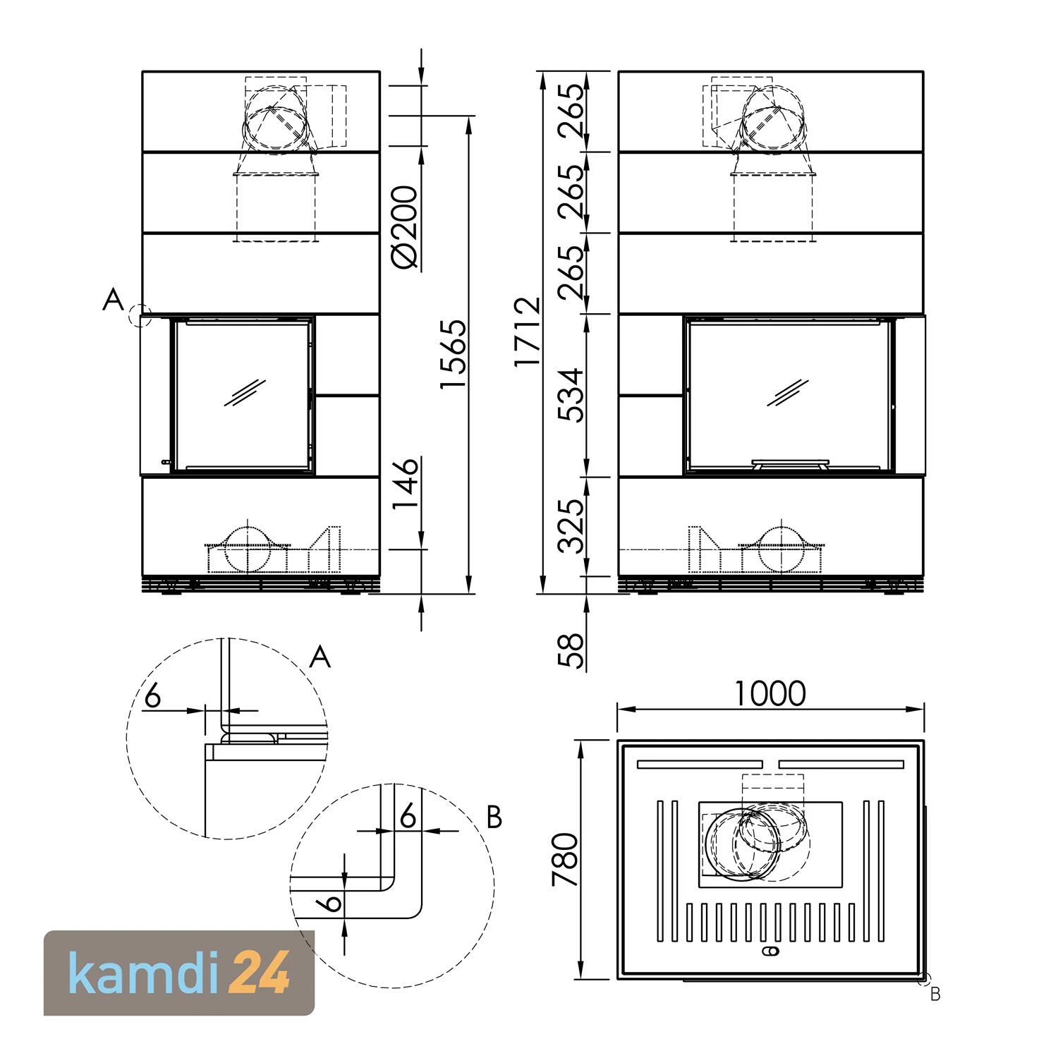 Spartherm Kaminbausatz SIM 1/3 Varia 2Rh-4S Feinbeton 4 Spartherm Kaminbausatz SIM 1/3 Varia 2Rh-4S Feinbeton – Bild 2