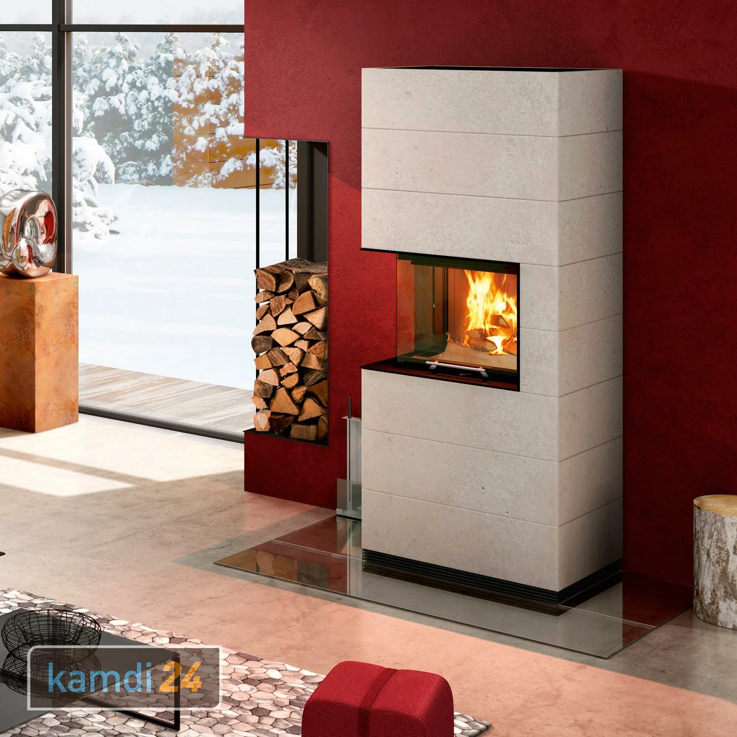 Spartherm Kaminbausatz SIM 3/3 Varia 2L-55h Feinbeton 4 Spartherm Kaminbausatz SIM 3/3 Varia 2L-55h Feinbeton – Bild 2