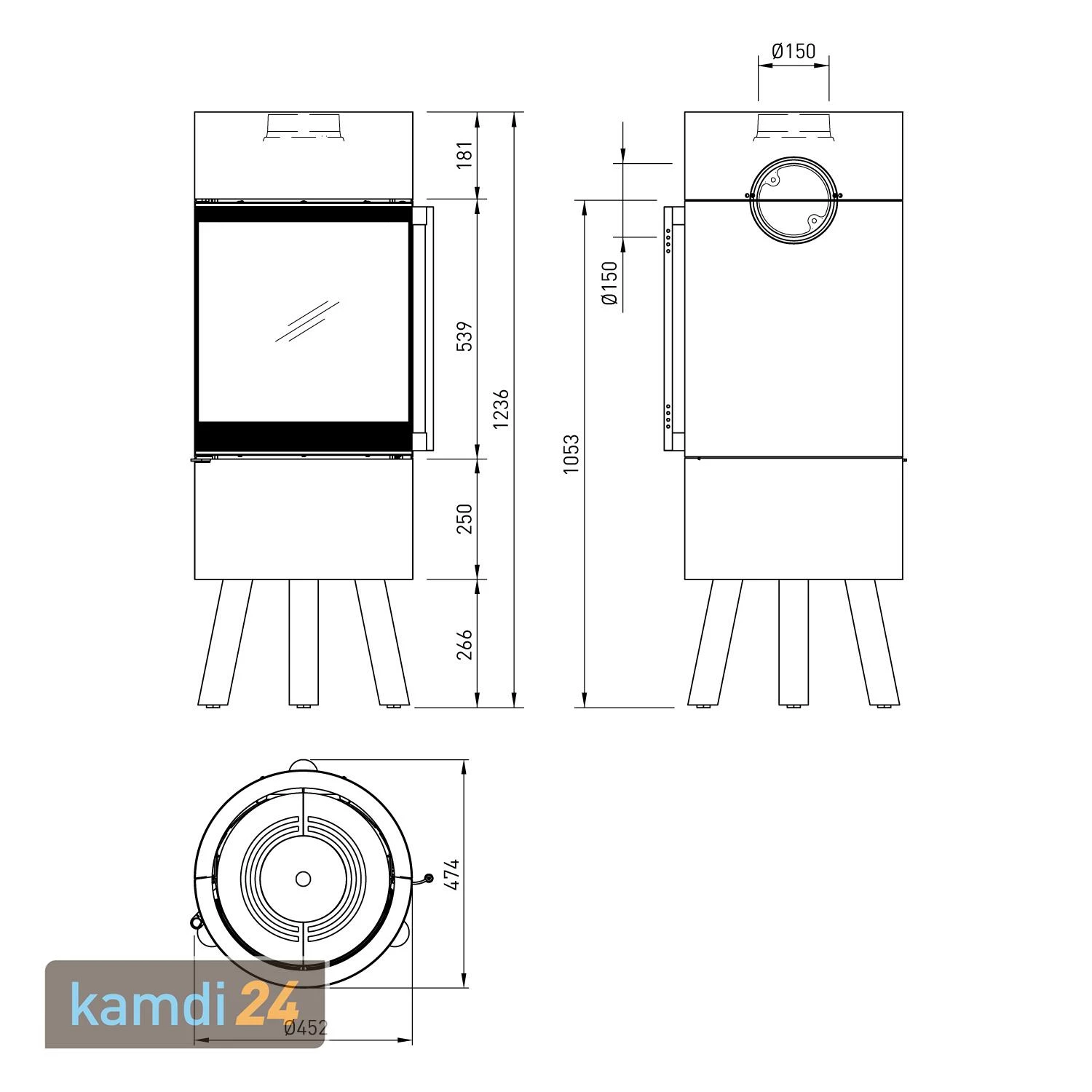 Spartherm Passo XS Tripod Kaminofen Stahl Geschliffen 9 Spartherm Passo XS Tripod Kaminofen Stahl Geschliffen – Bild 7
