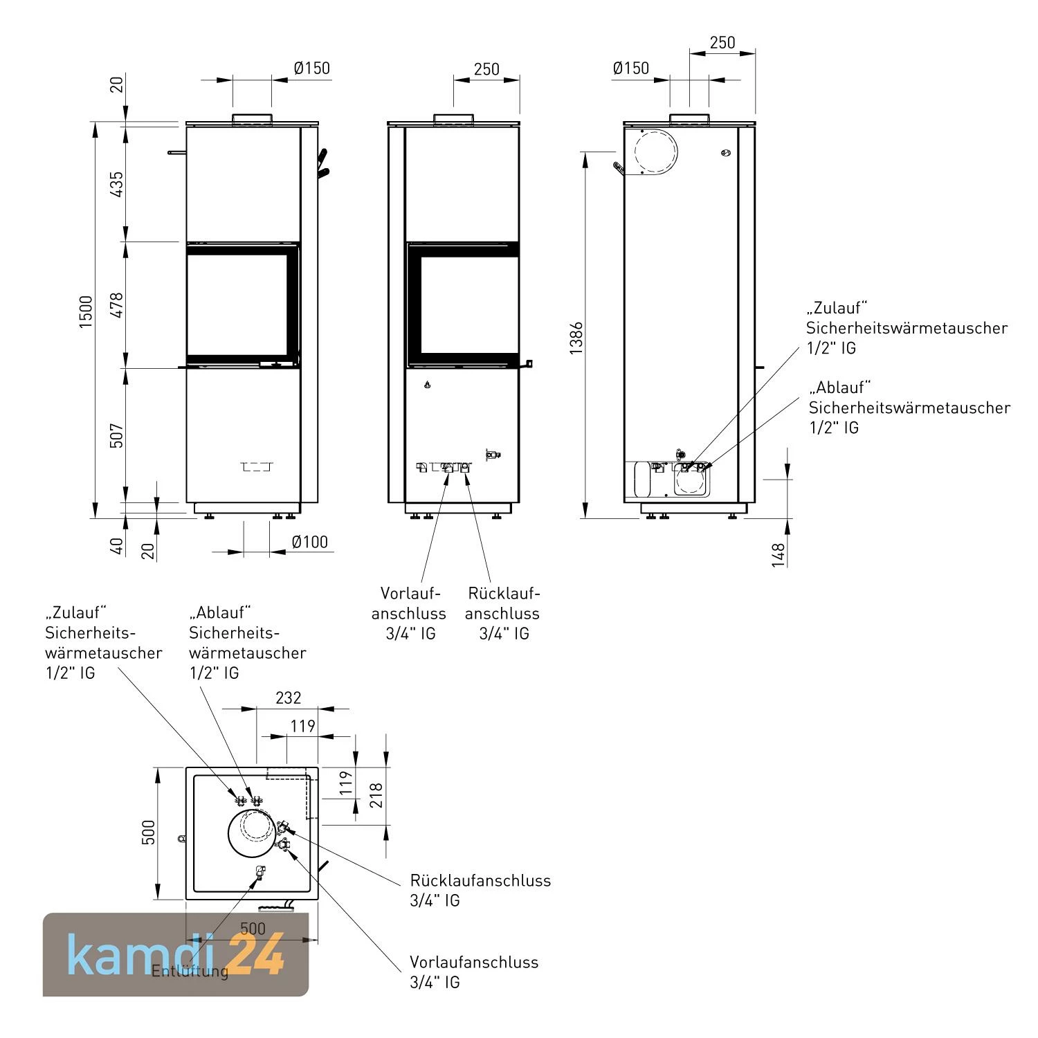Spartherm Piko H2O Wasserführender Kaminofen Weiß 8 Spartherm Piko H2O Wasserführender Kaminofen Weiß – Bild 6