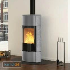 Spartherm Senso M H2O Wasserführender Kaminofen Titan / Speckstein