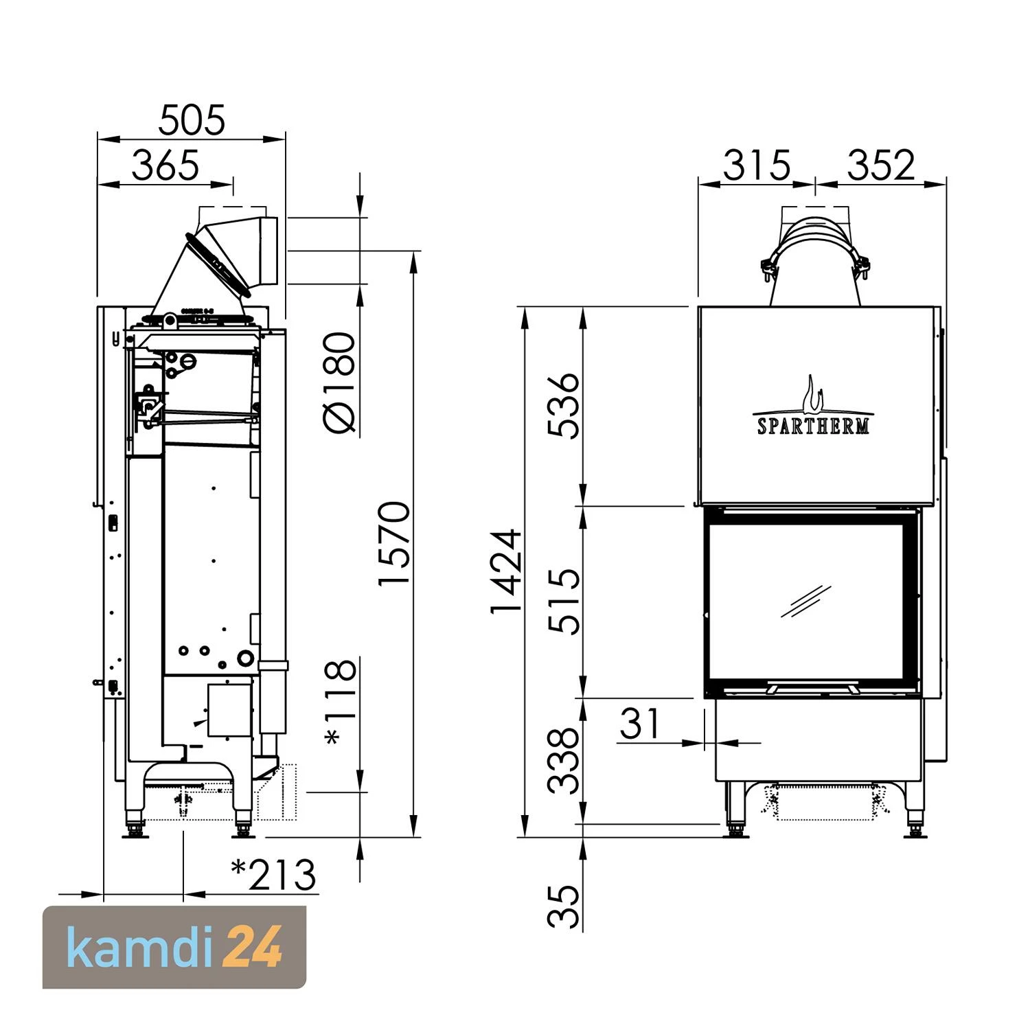 Spartherm Varia 2L-55h H2O Kamineinsatz Wasserführend Ecke 7 Spartherm Varia 2L-55h H2O Kamineinsatz Wasserführend Ecke – Bild 5