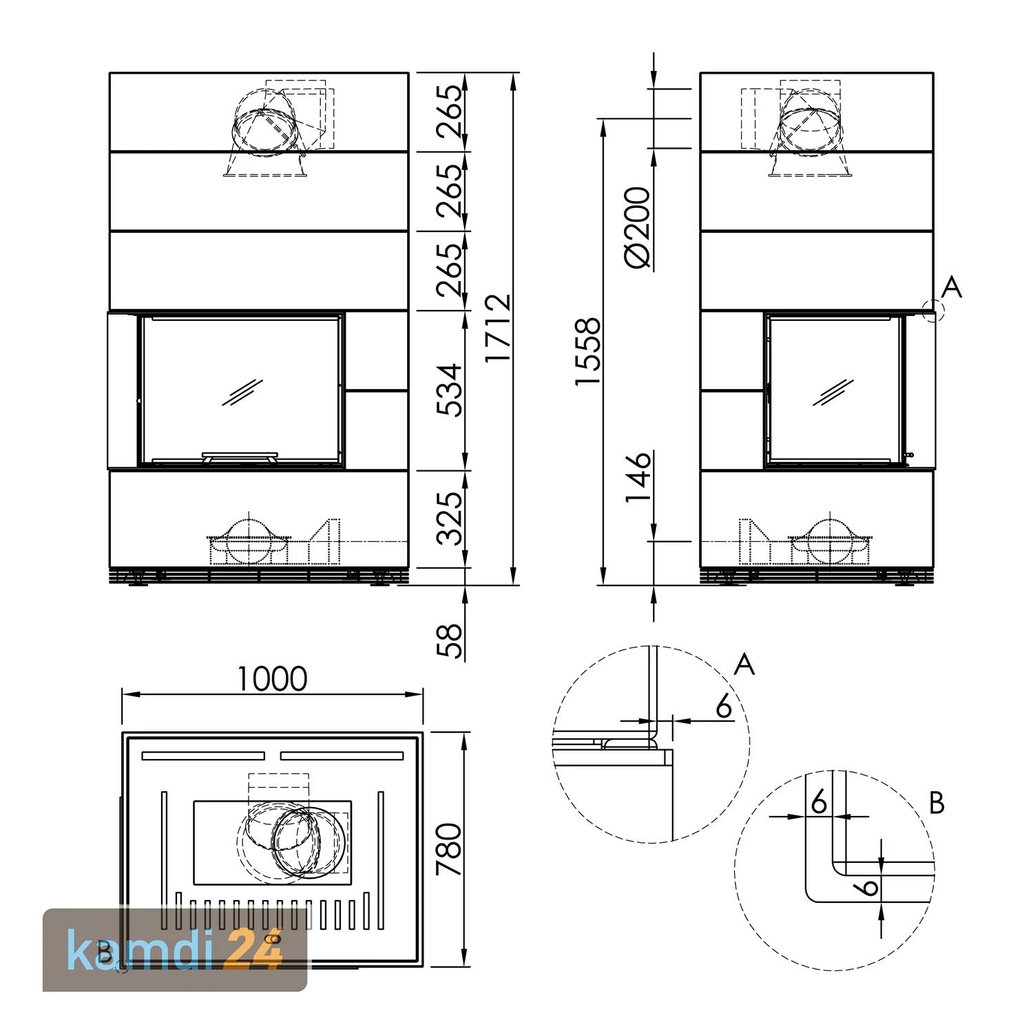 Spartherm Wasserführender Kaminbausatz SIM 1/3 Varia 2Lh-4S H2O Feinbeton 4 Spartherm Wasserführender Kaminbausatz SIM 1/3 Varia 2Lh-4S H2O Feinbeton – Bild 2
