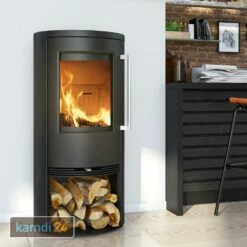 TermaTech TT21R Kaminofen Stahl Schwarz Rauchrohr Hinten