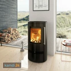 TermaTech TT21RL Kaminofen Stahl Schwarz Rauchrohr Hinten