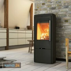 TermaTech TT30 Kaminofen Stahl Schwarz Rauchrohranschluss Oben