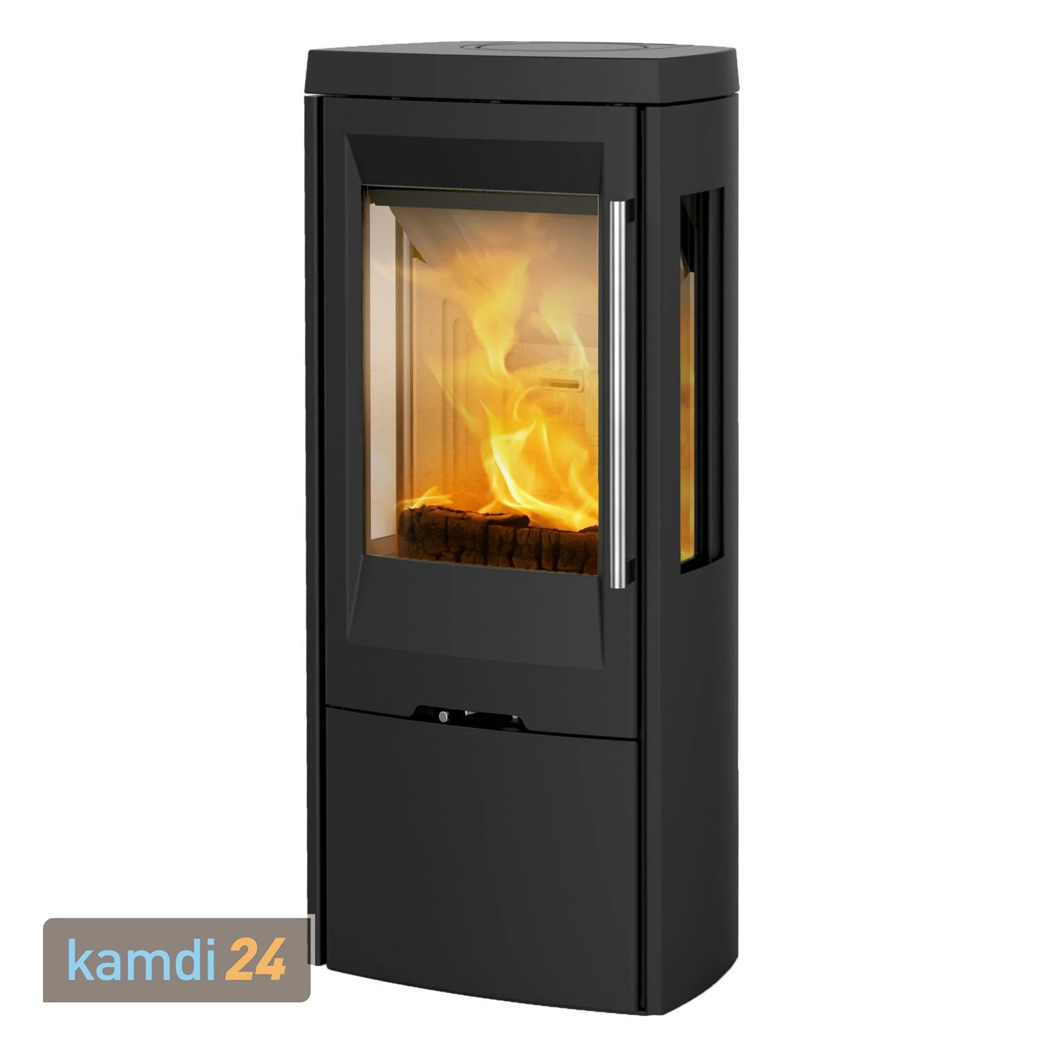 TermaTech TT30G Kaminofen Stahl Schwarz, 3-seitige Verglasung, Rauchrohr Oben 4 TermaTech TT30G Kaminofen Stahl Schwarz, 3-seitige Verglasung, Rauchrohr Oben – Bild 2