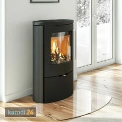 TermaTech TT80RL Kaminofen Stahl Schwarz, Rauchabgang Oben