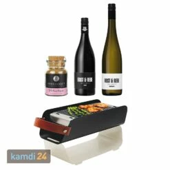 UNA Holzkohlegrill Cremeweiß Geschenkset Mit Grillwein Weiß Und Rot Und Ankerkraut Gewürzmischung Weihnachtspups