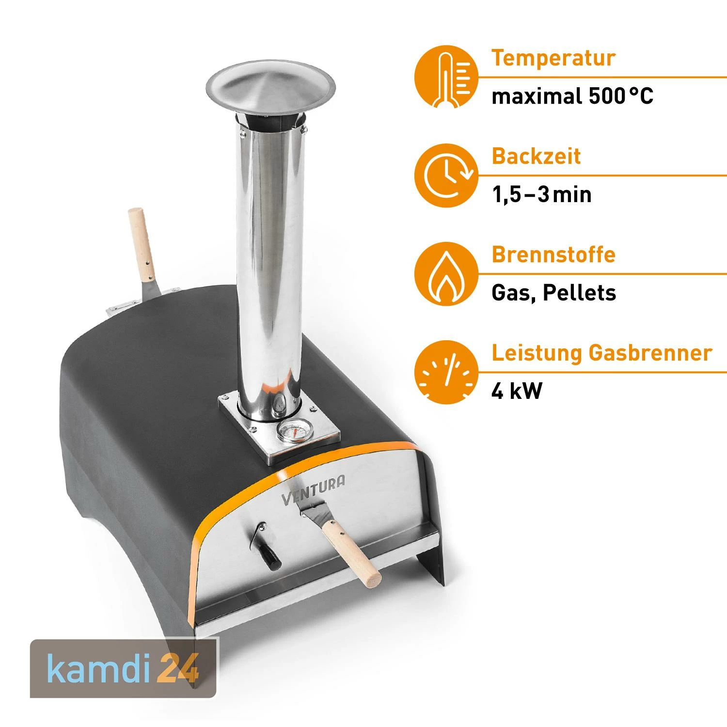 Ventura Hybrid Pizzaofen Speziale Inkl. Abdeckhaube 4 Ventura Hybrid Pizzaofen Speziale Inkl. Abdeckhaube – Bild 2
