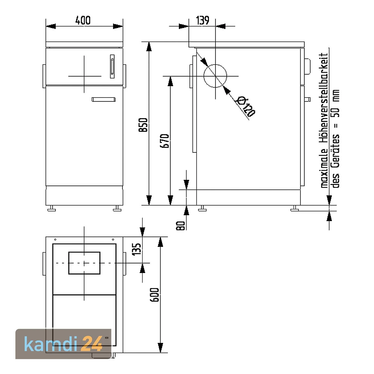 Wamsler K 140 S Küchenofen Stahl Weiß 5 Wamsler K 140 S Küchenofen Stahl Weiß – Bild 3