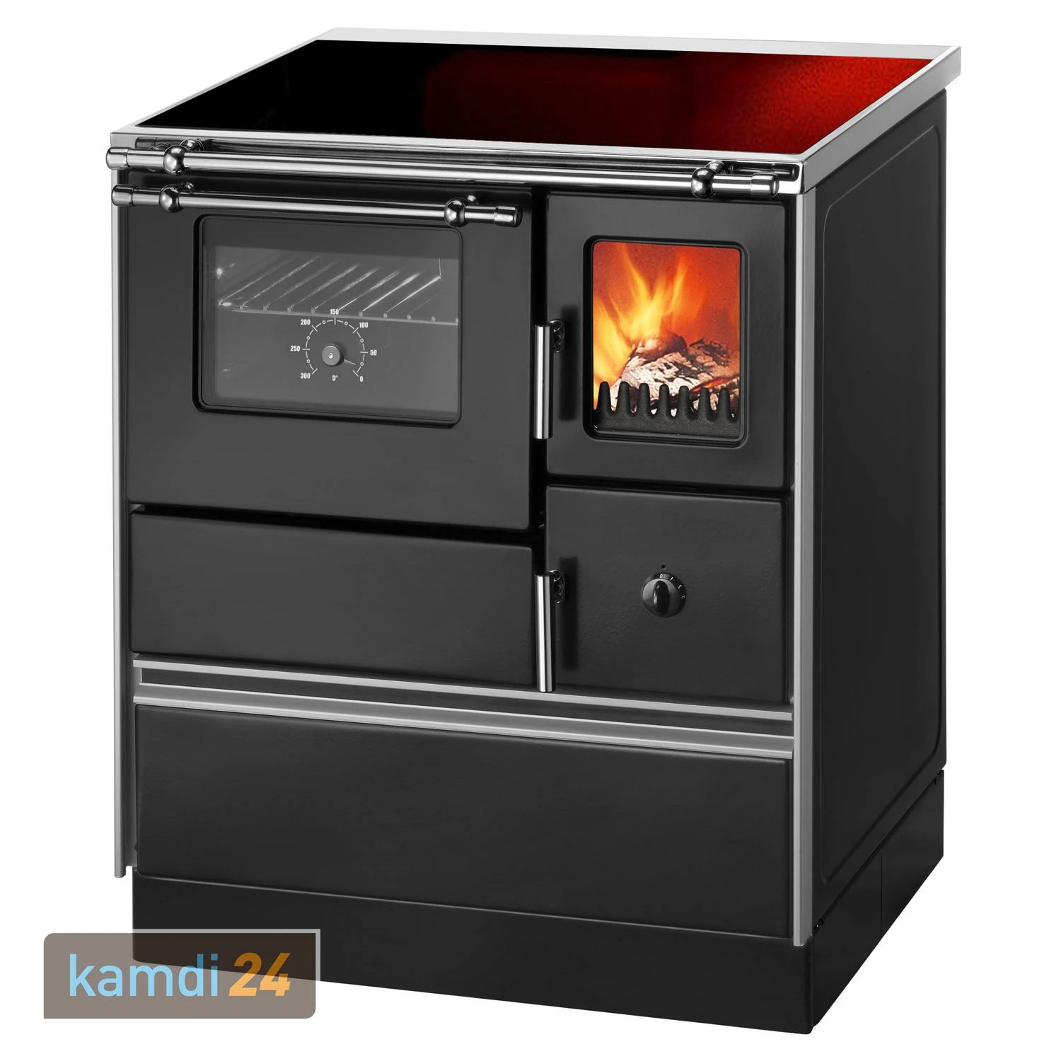 Wamsler K 176 F/A 70 Style Küchenofen Schwarz, Glaskeramikplatte, Backfach Links 3 Wamsler K 176 F/A 70 Style Küchenofen Schwarz, Glaskeramikplatte, Backfach Links