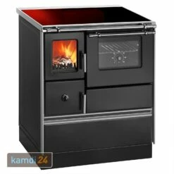 Wamsler K 176 F/A 70 Style Küchenofen Schwarz, Glaskeramikplatte, Backfach Rechts