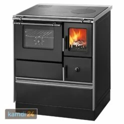 Wamsler K 176 F/A 70 Style Küchenofen Schwarz, Stahlkochfläche, Backfach Links