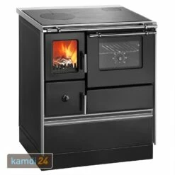 Wamsler K 176 F/A 70 Style Küchenofen Schwarz, Stahlkochfläche, Backfach Rechts