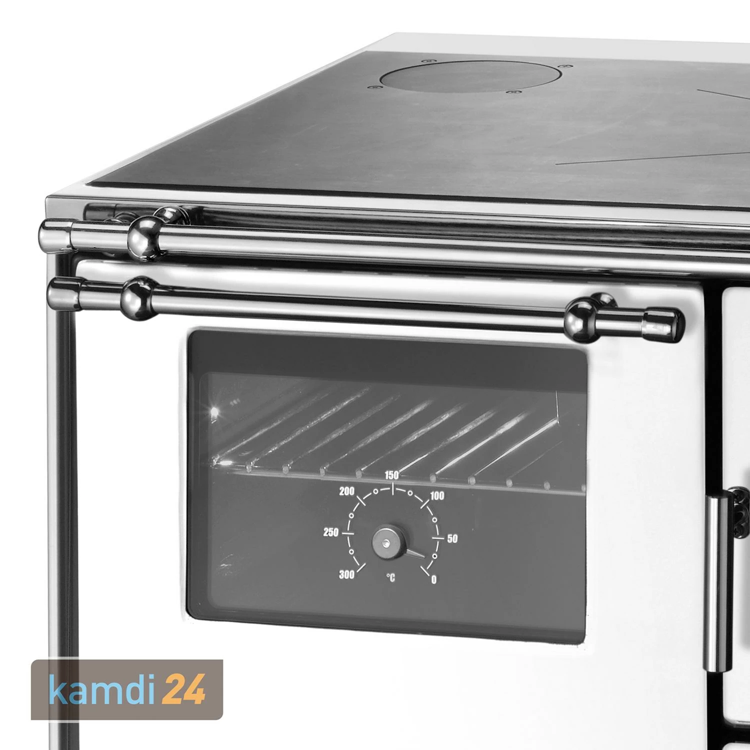 Wamsler K 176 F/A 70 Style Küchenofen Weiß, Stahlkochfläche, Backfach Links 4 Wamsler K 176 F/A 70 Style Küchenofen Weiß, Stahlkochfläche, Backfach Links – Bild 2