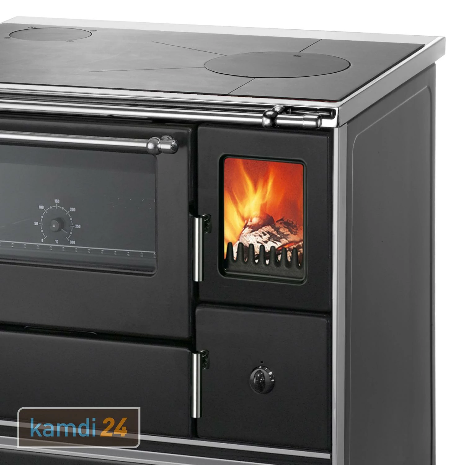 Wamsler K 176 F/A 90 Küchenofen Schwarz, Stahlkochfläche, Backfach Links 4 Wamsler K 176 F/A 90 Küchenofen Schwarz, Stahlkochfläche, Backfach Links – Bild 2