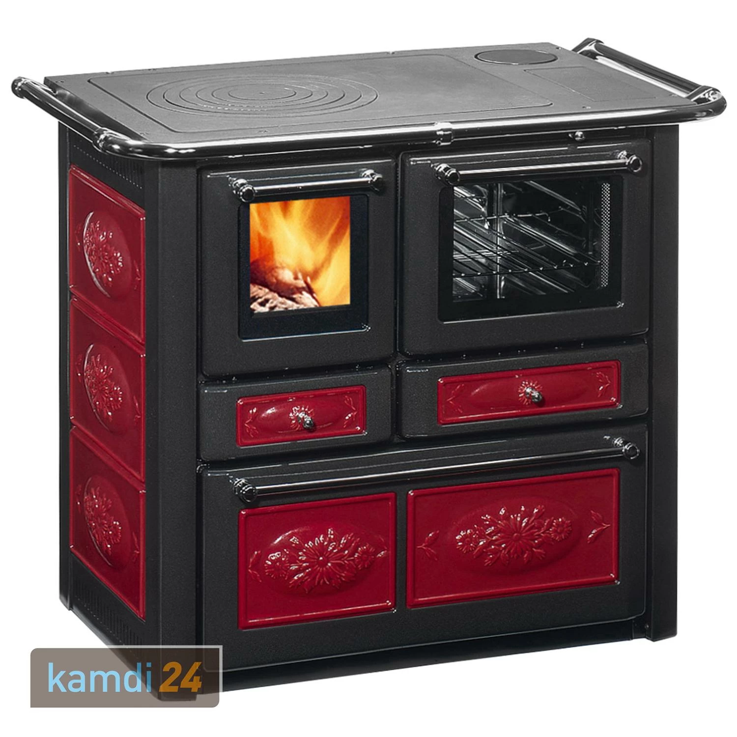 Wamsler K 85 F Küchenofen Keramik Bordeaux, Backfach Rechts 4 Wamsler K 85 F Küchenofen Keramik Bordeaux, Backfach Rechts – Bild 2