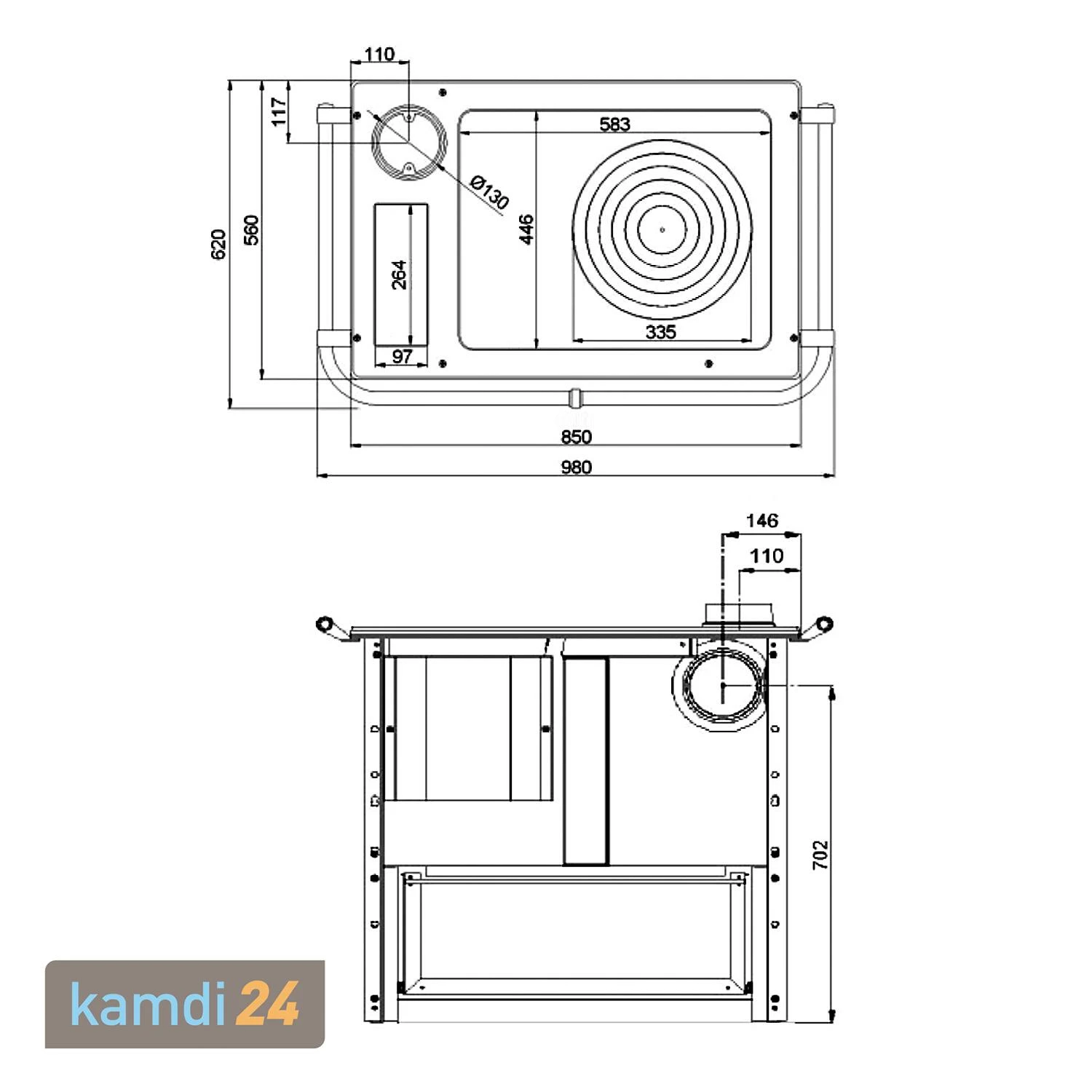 Wamsler K 85 F Küchenofen Keramik Rot, Backfach Links 6 Wamsler K 85 F Küchenofen Keramik Rot, Backfach Links – Bild 4