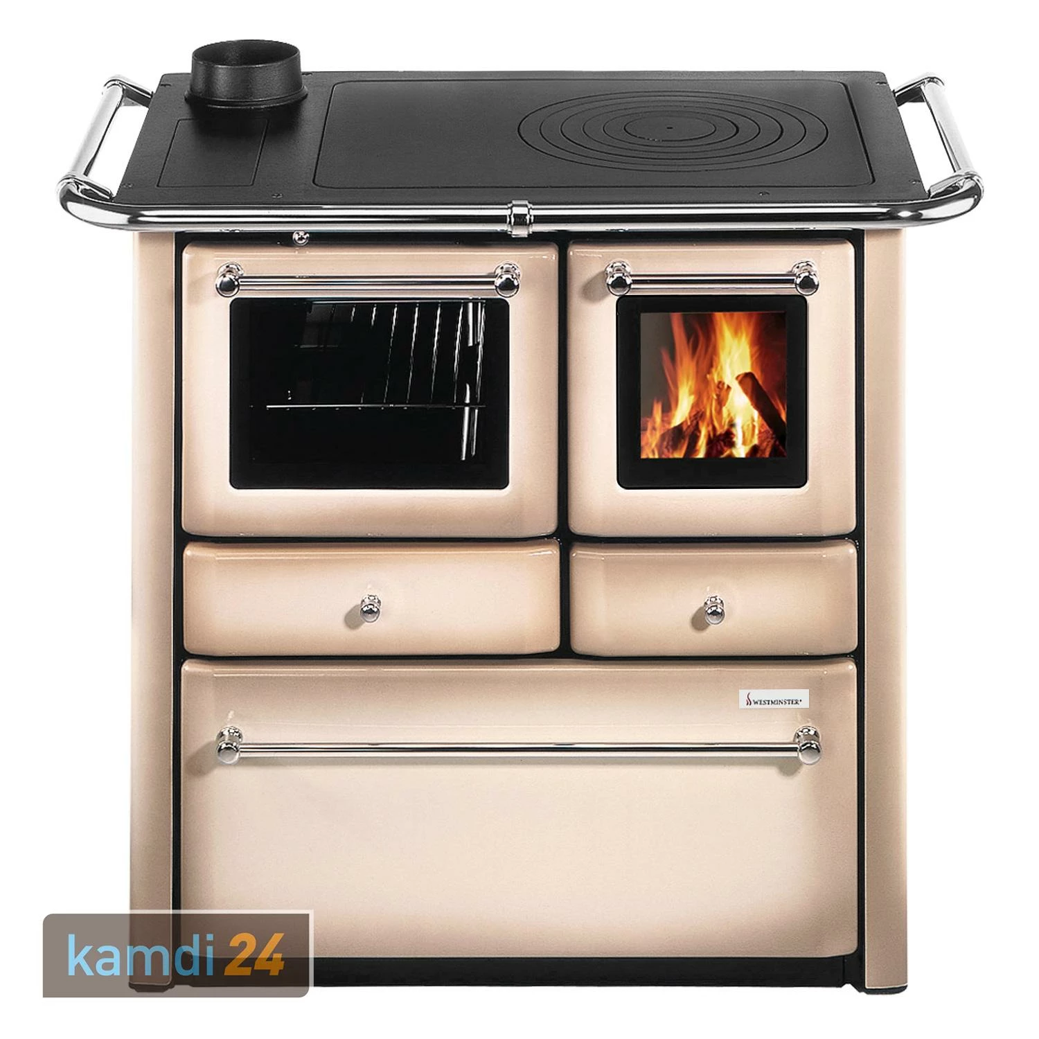 Wamsler K 85 F Küchenofen Stahl Cappuccino, Backfach Links 3 Wamsler K 85 F Küchenofen Stahl Cappuccino, Backfach Links