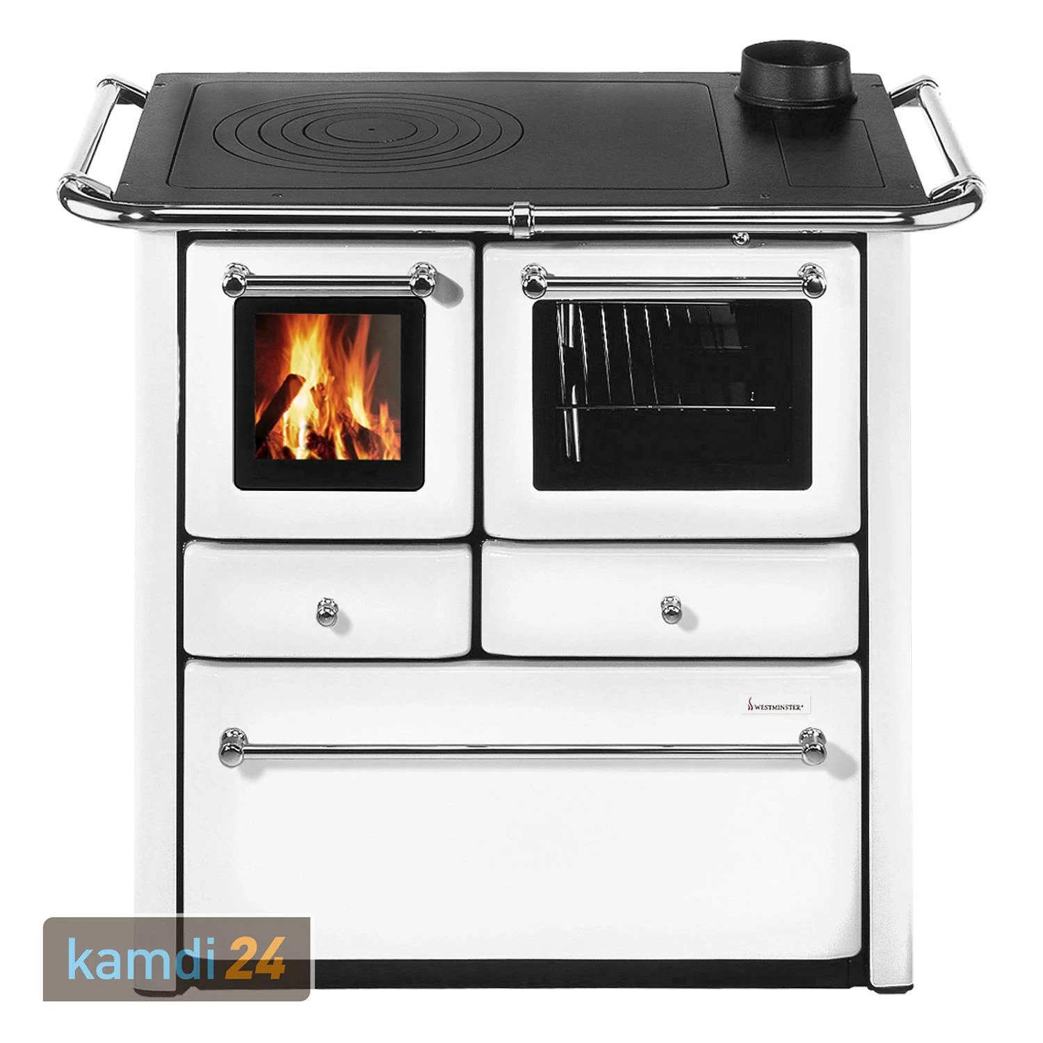 Wamsler K 85 F Küchenofen Stahl Weiß, Backfach Rechts 3 Wamsler K 85 F Küchenofen Stahl Weiß, Backfach Rechts