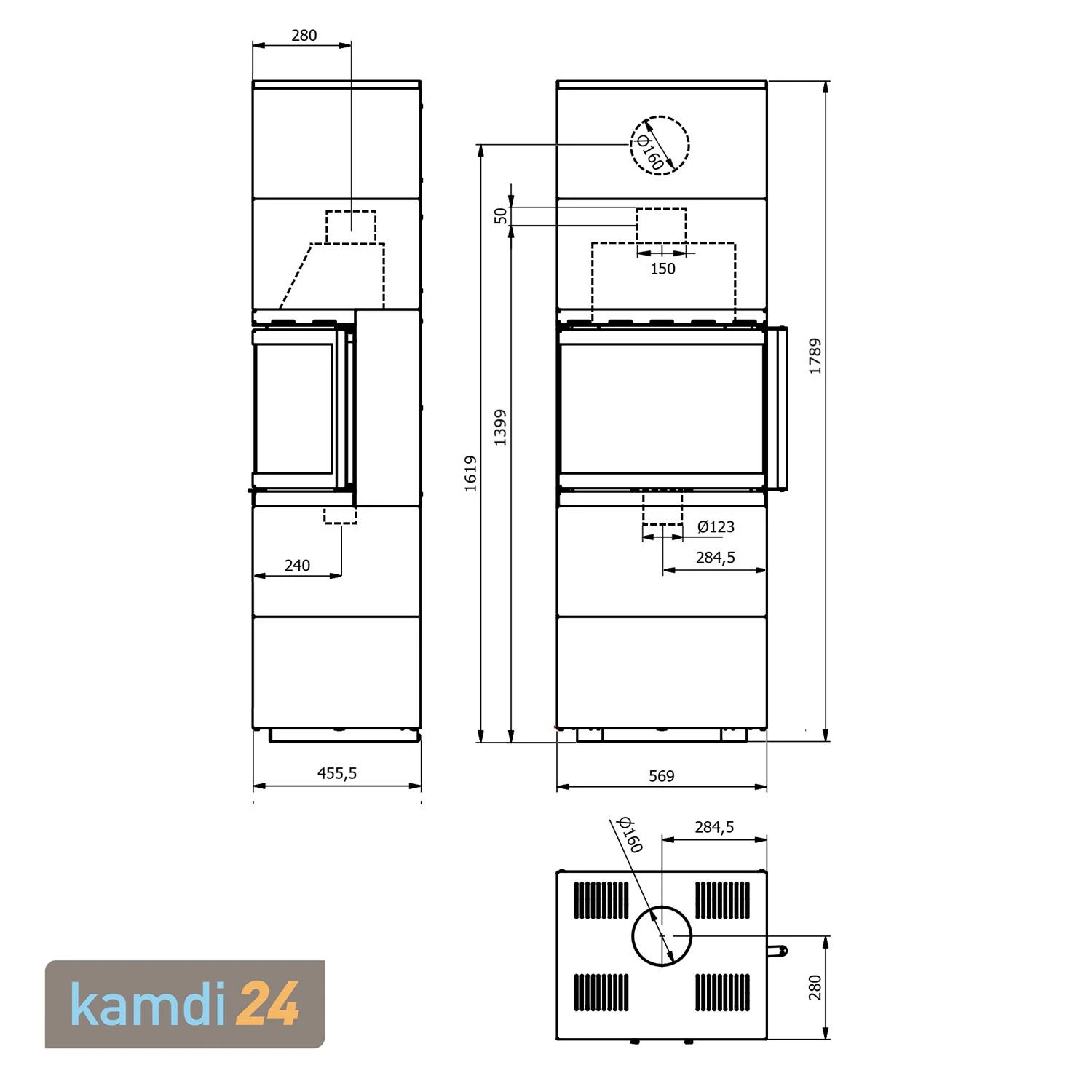 Wamsler Modulo 57/180 U Kaminbausatz Schwarz 7 Wamsler Modulo 57/180 U Kaminbausatz Schwarz – Bild 5