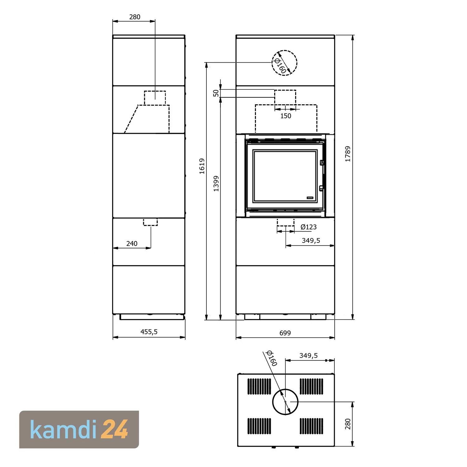 Wamsler Modulo 70/180 G Kaminbausatz Weiß 7 Wamsler Modulo 70/180 G Kaminbausatz Weiß – Bild 5